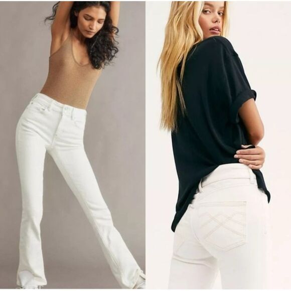 Free People We The Free Shayla Bootcut Jeans in Pebble White Women’s Size 24 - Picture 1 of 10